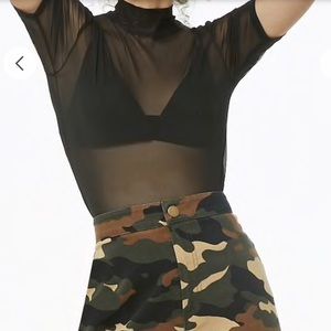 Sheer Olive Green Top